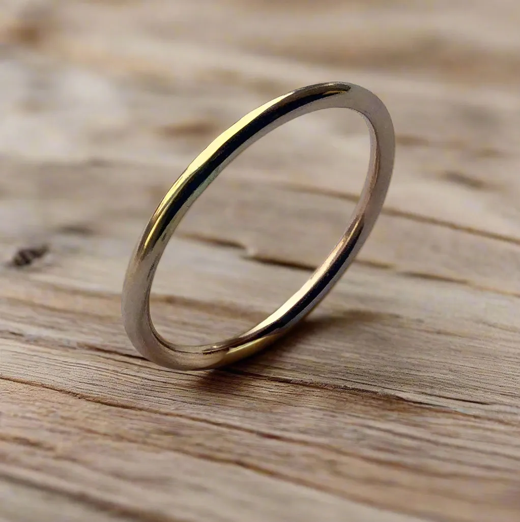 Gold Unisex Wedding Band - I Will Follow.