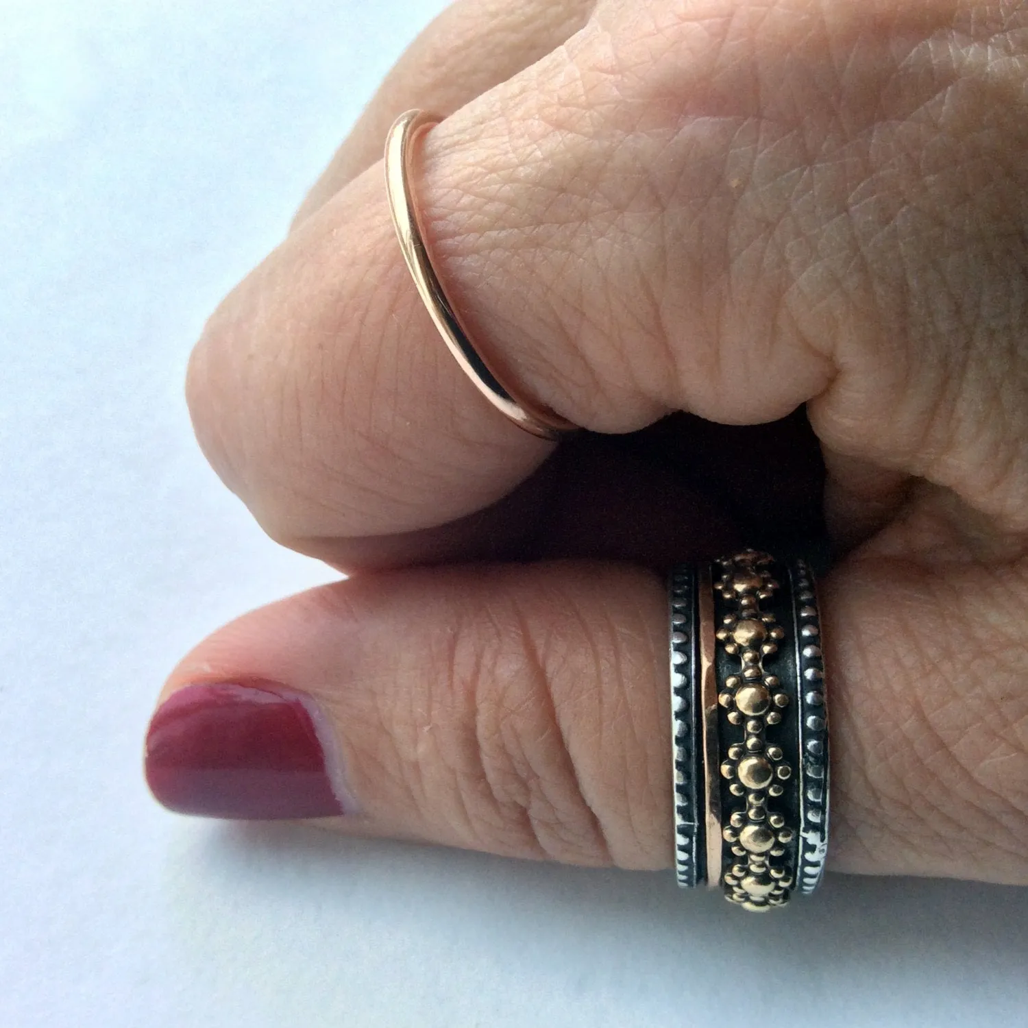 Gold Unisex Wedding Band - I Will Follow.
