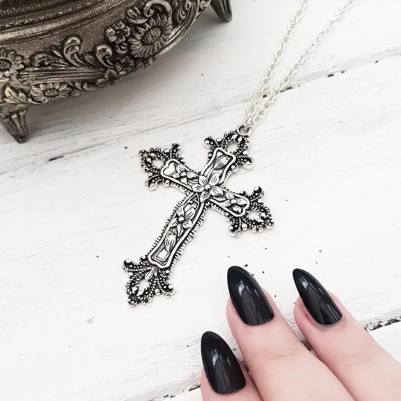 Gothic Large Cross Necklace