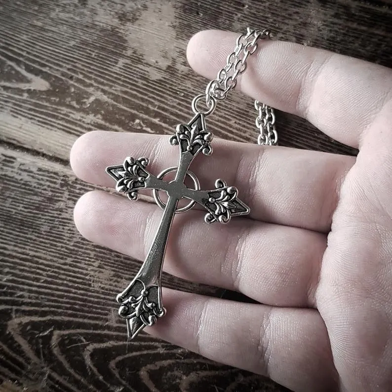 Gothic Large Cross Necklace