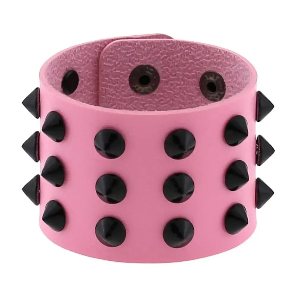 Gothic Spike Rivets Leather Wristband