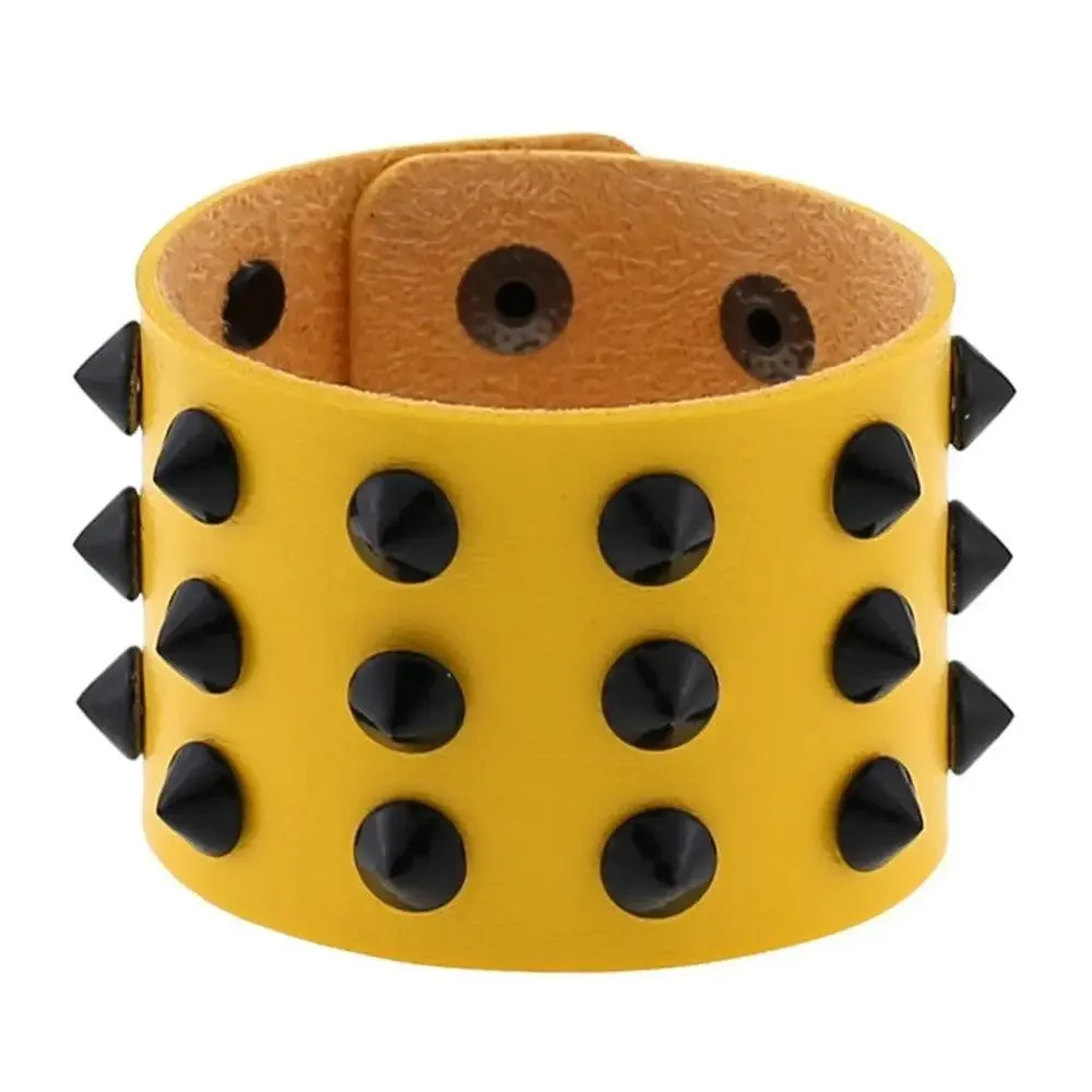 Gothic Spike Rivets Leather Wristband