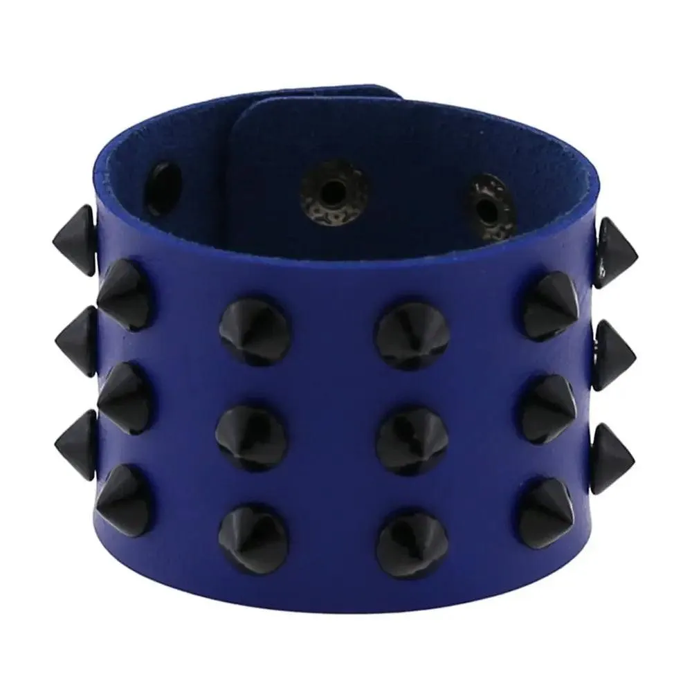 Gothic Spike Rivets Leather Wristband