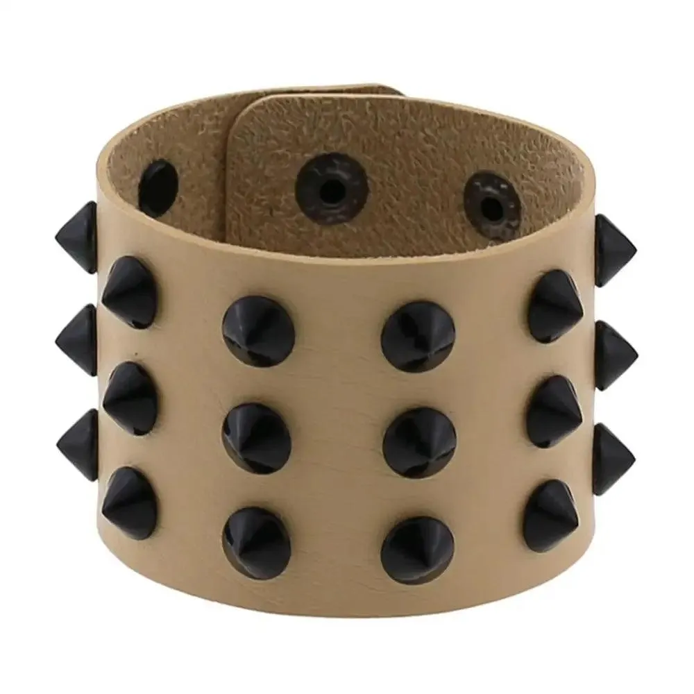 Gothic Spike Rivets Leather Wristband