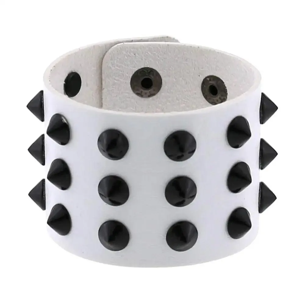 Gothic Spike Rivets Leather Wristband