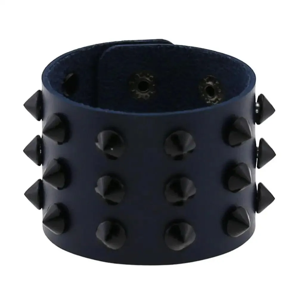 Gothic Spike Rivets Leather Wristband