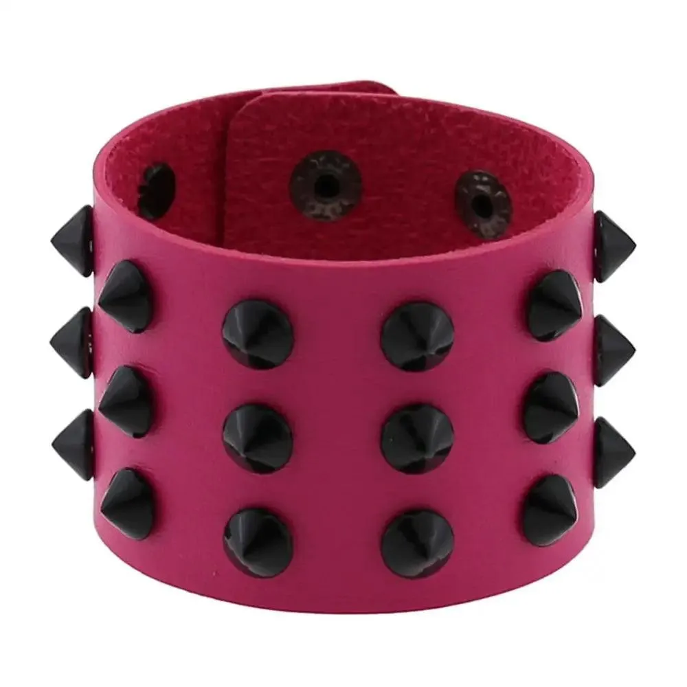Gothic Spike Rivets Leather Wristband