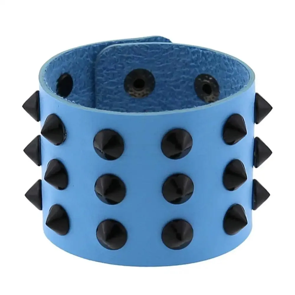Gothic Spike Rivets Leather Wristband