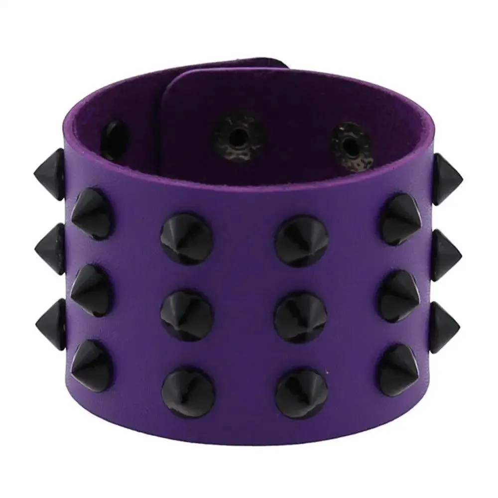 Gothic Spike Rivets Leather Wristband