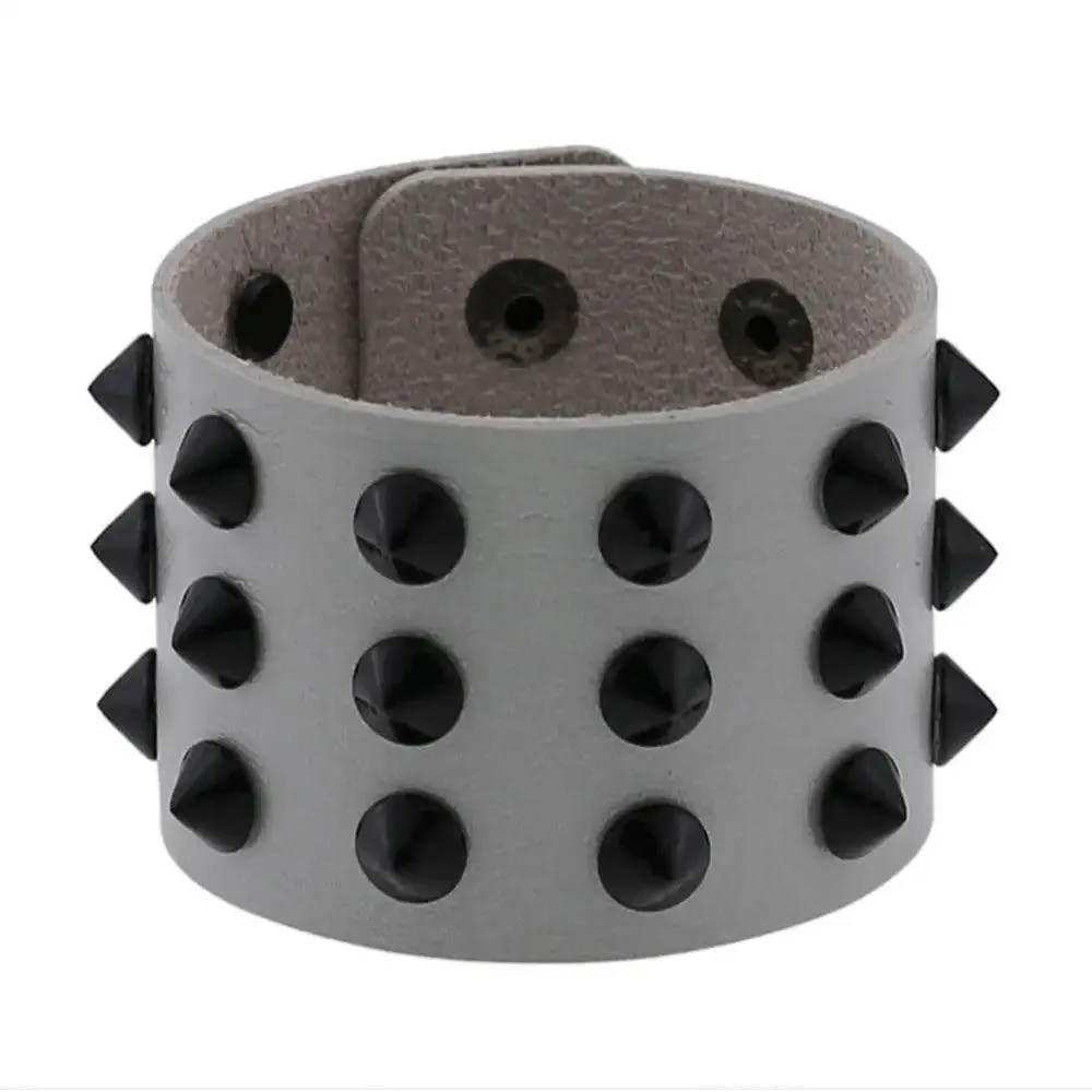 Gothic Spike Rivets Leather Wristband