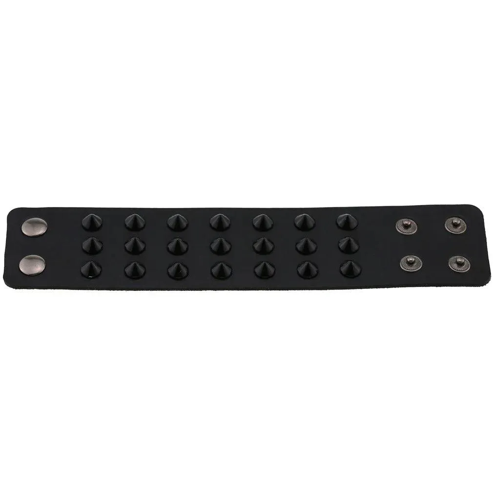 Gothic Spike Rivets Leather Wristband
