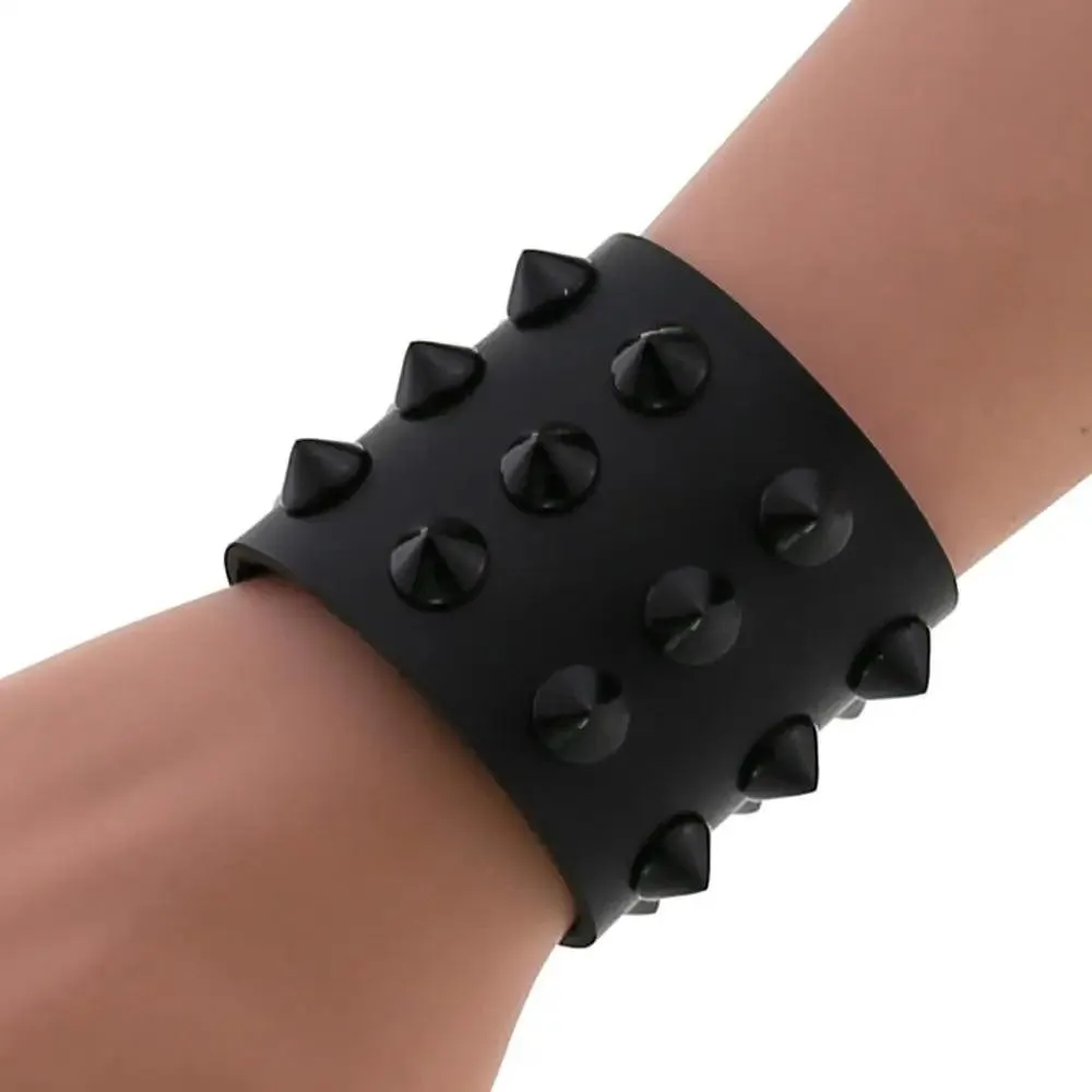 Gothic Spike Rivets Leather Wristband