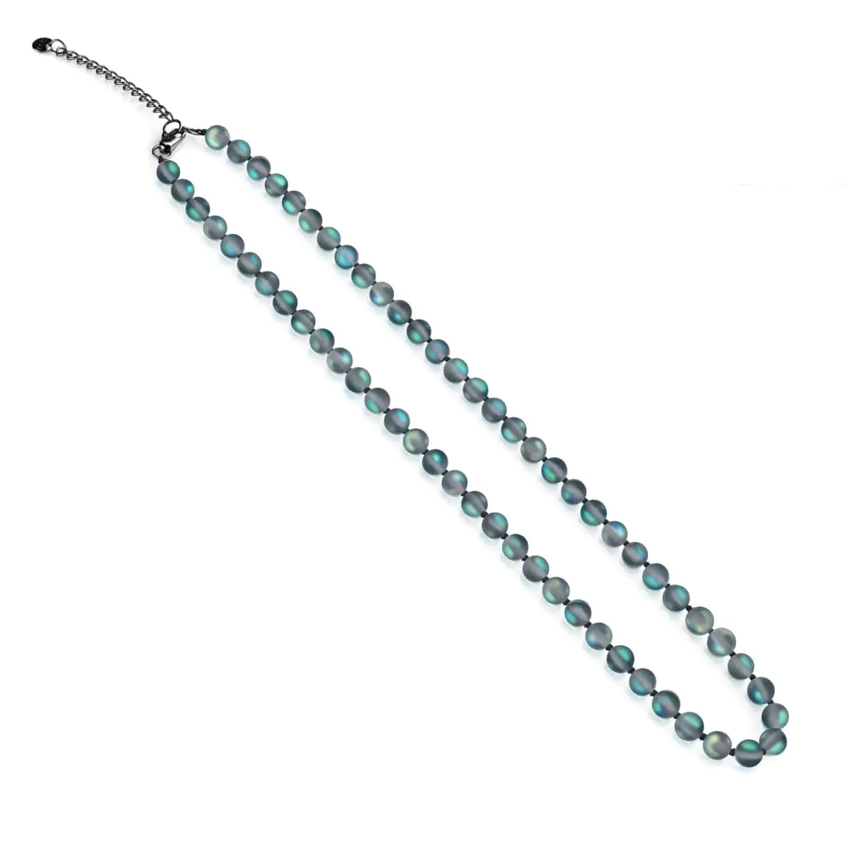 Grey | Silver | Mermaid Glass Knotted Necklace