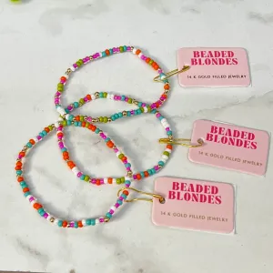 Groovy Sprinkle Beaded Bracelet: Extended 7.25 inch