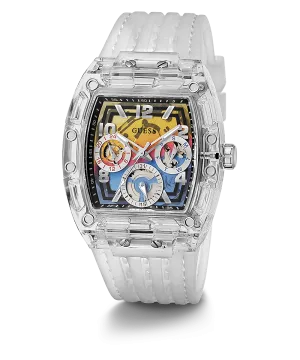 Guess Clear Case Silicone Strap Men's Watch GW0499G3