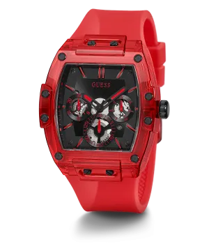 Guess Red Case Silicone Men's Watch GW0203G5