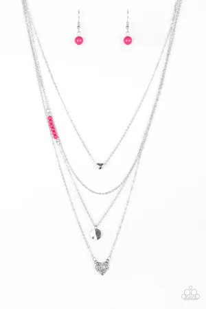 Gypsy Heart Pink Paparazzi Necklace