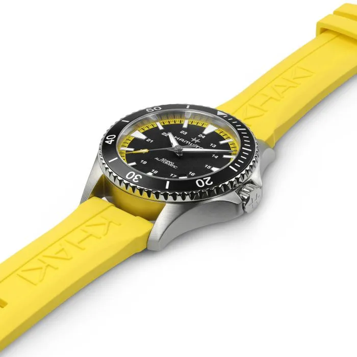 Hamilton Dress the Khaki Navy Scuba Auto in Summer Yellow H82395332
