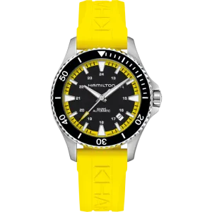 Hamilton Dress the Khaki Navy Scuba Auto in Summer Yellow H82395332