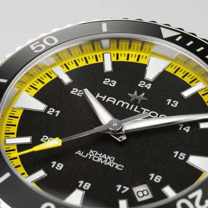 Hamilton Dress the Khaki Navy Scuba Auto in Summer Yellow H82395332