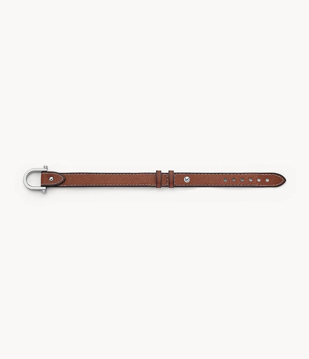 Heritage D-Link Medium Brown Leather Strap Bracelet