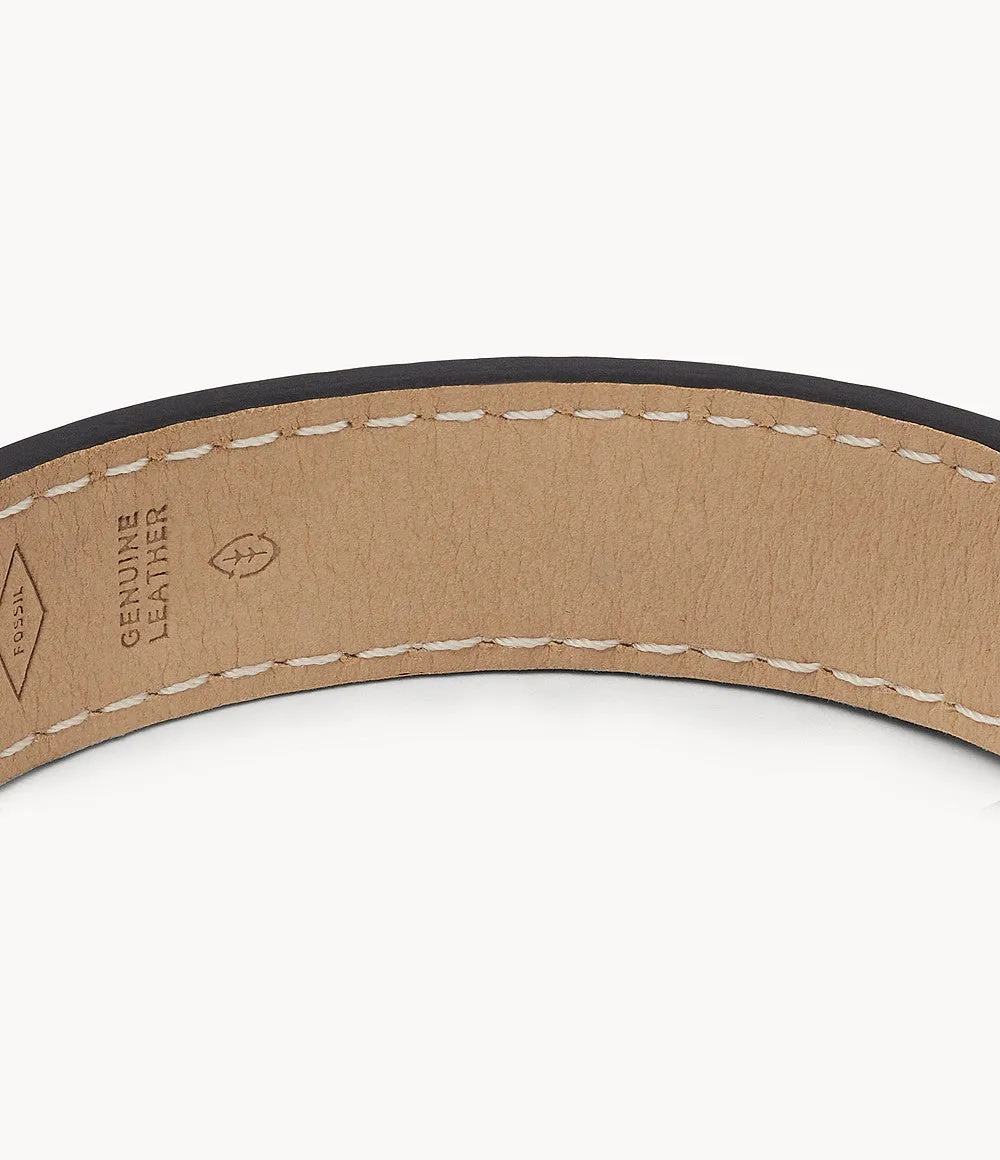 Heritage D-Link Medium Brown Leather Strap Bracelet