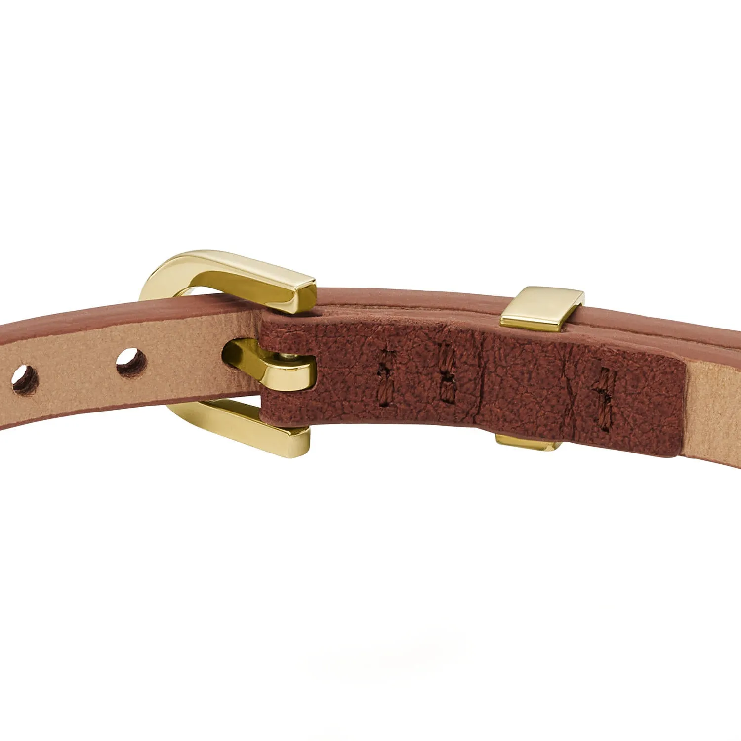 Heritage Plaque Brown Leather Strap Bracelet