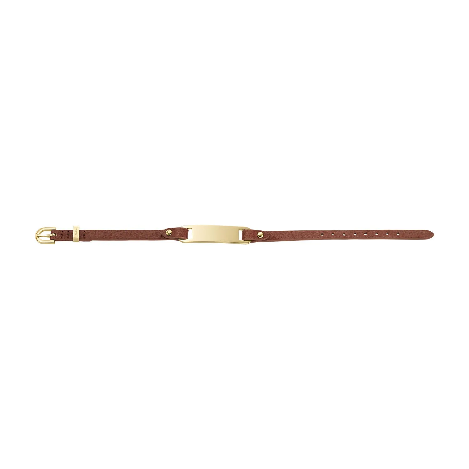 Heritage Plaque Brown Leather Strap Bracelet