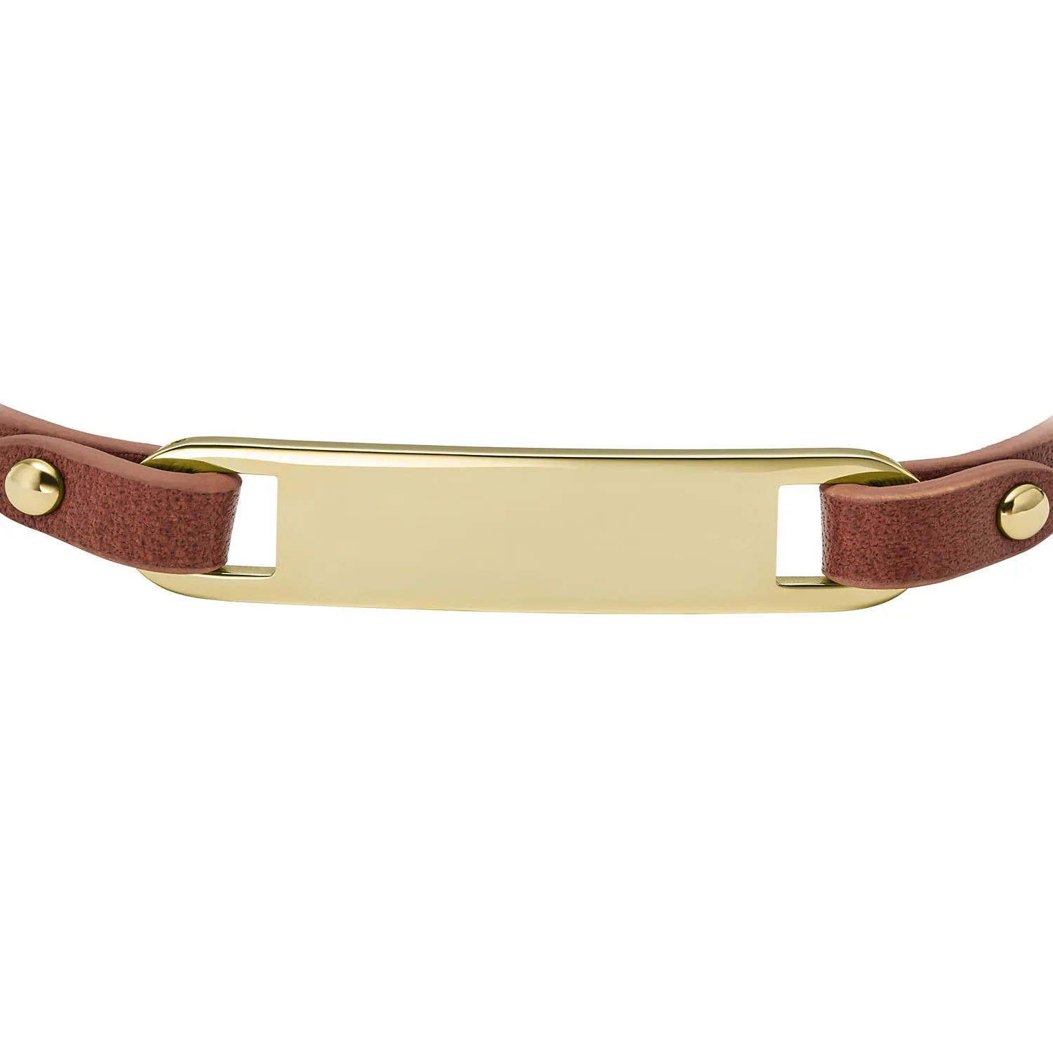 Heritage Plaque Brown Leather Strap Bracelet