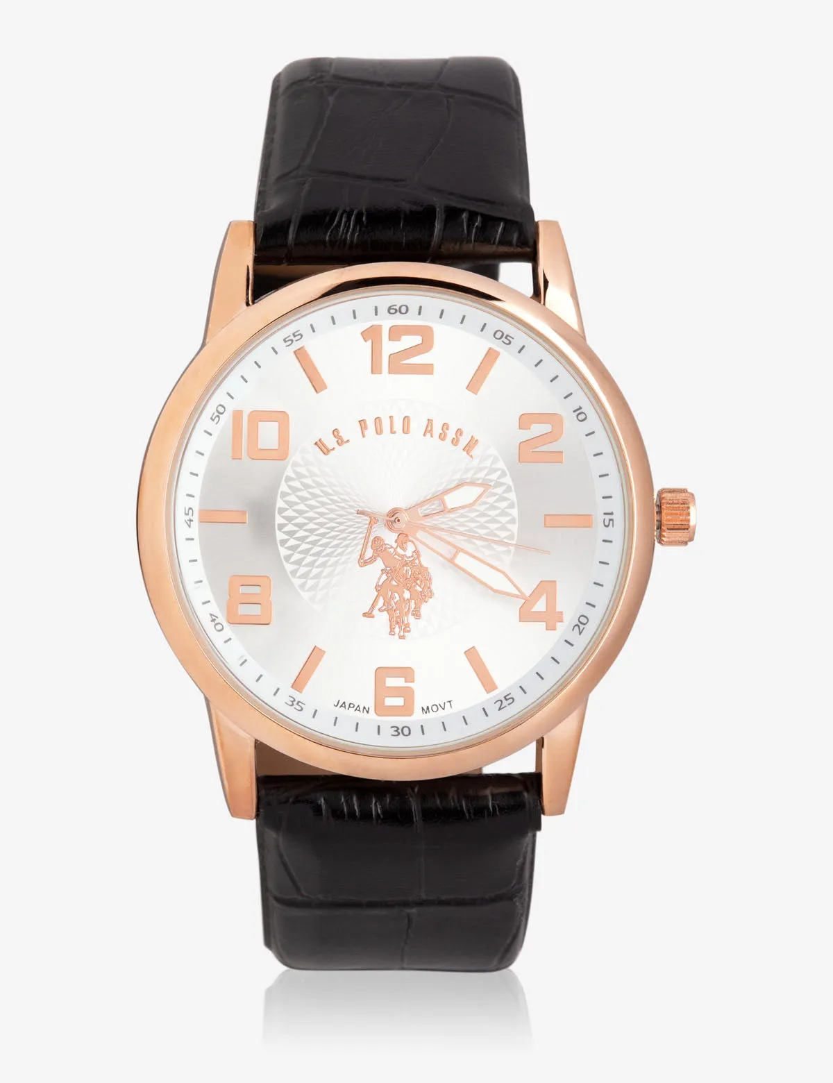 HIS & HERS ROSE GOLD FAUX CROC STRAP WATCH SET