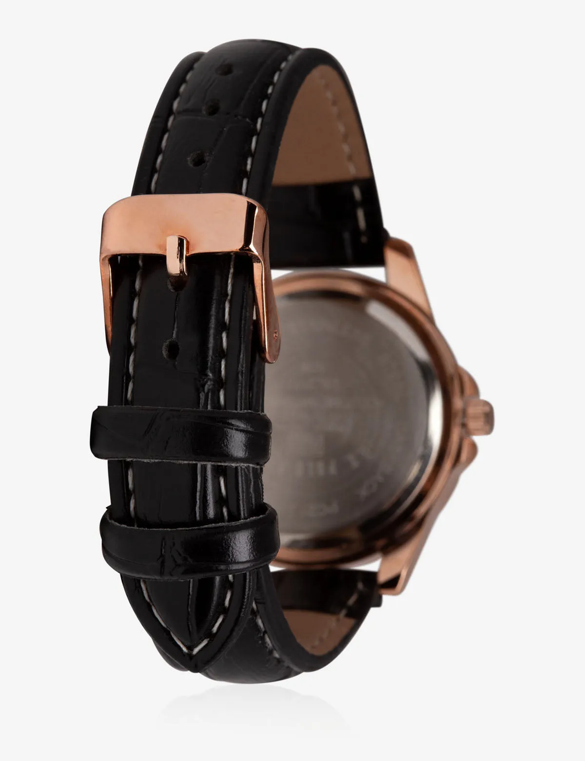 HIS & HERS ROSE GOLD FAUX CROC STRAP WATCH SET