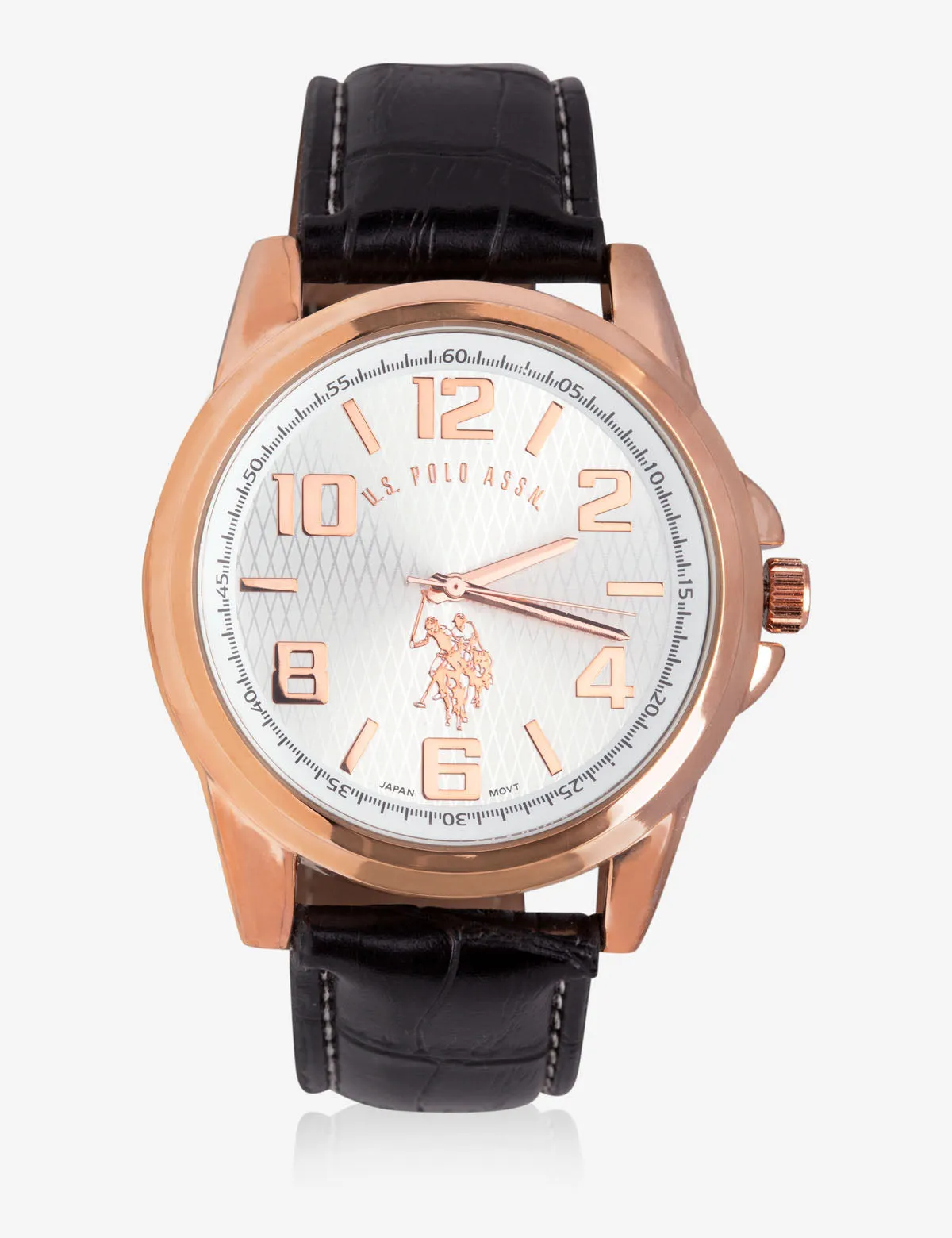 HIS & HERS ROSE GOLD FAUX CROC STRAP WATCH SET