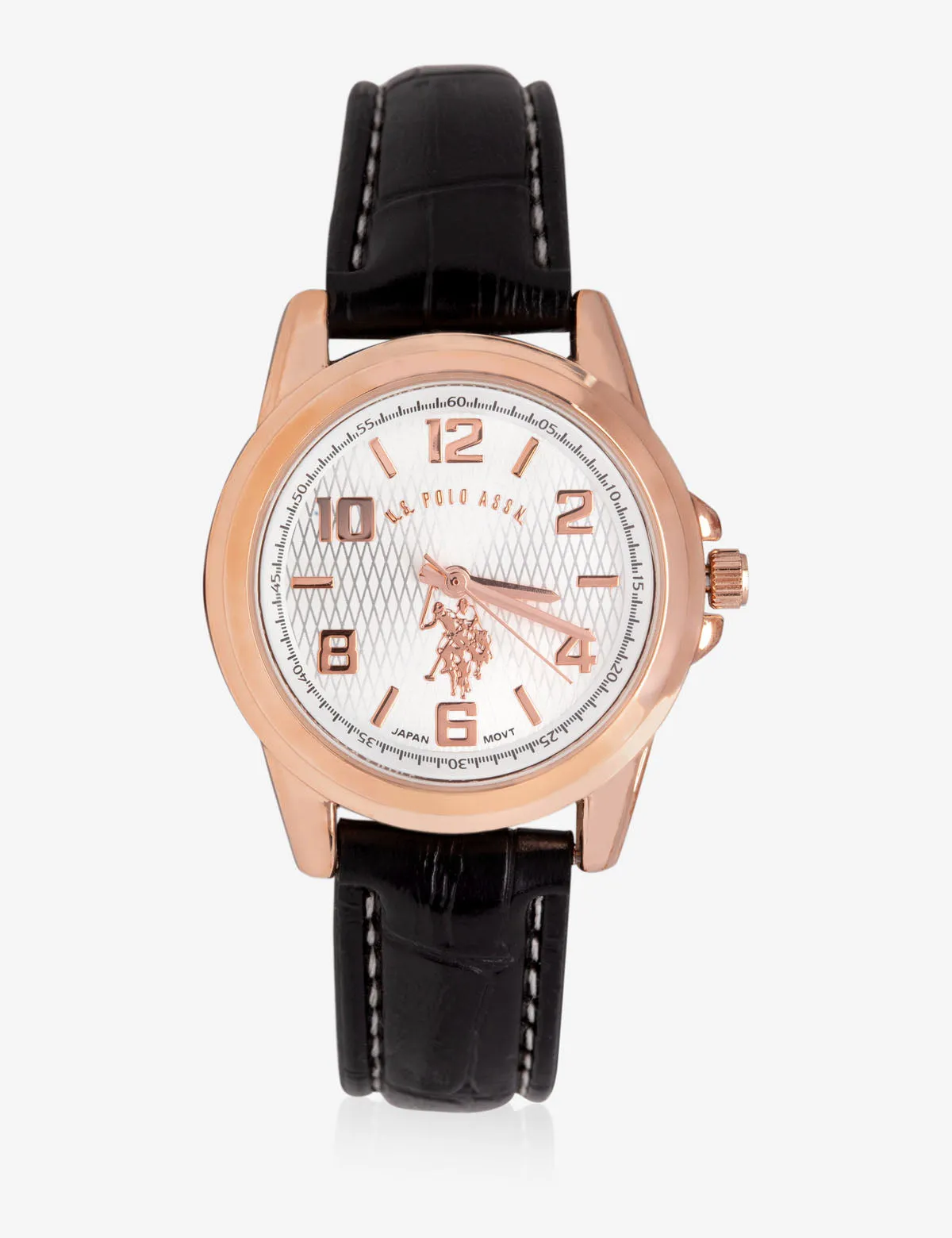 HIS & HERS ROSE GOLD FAUX CROC STRAP WATCH SET