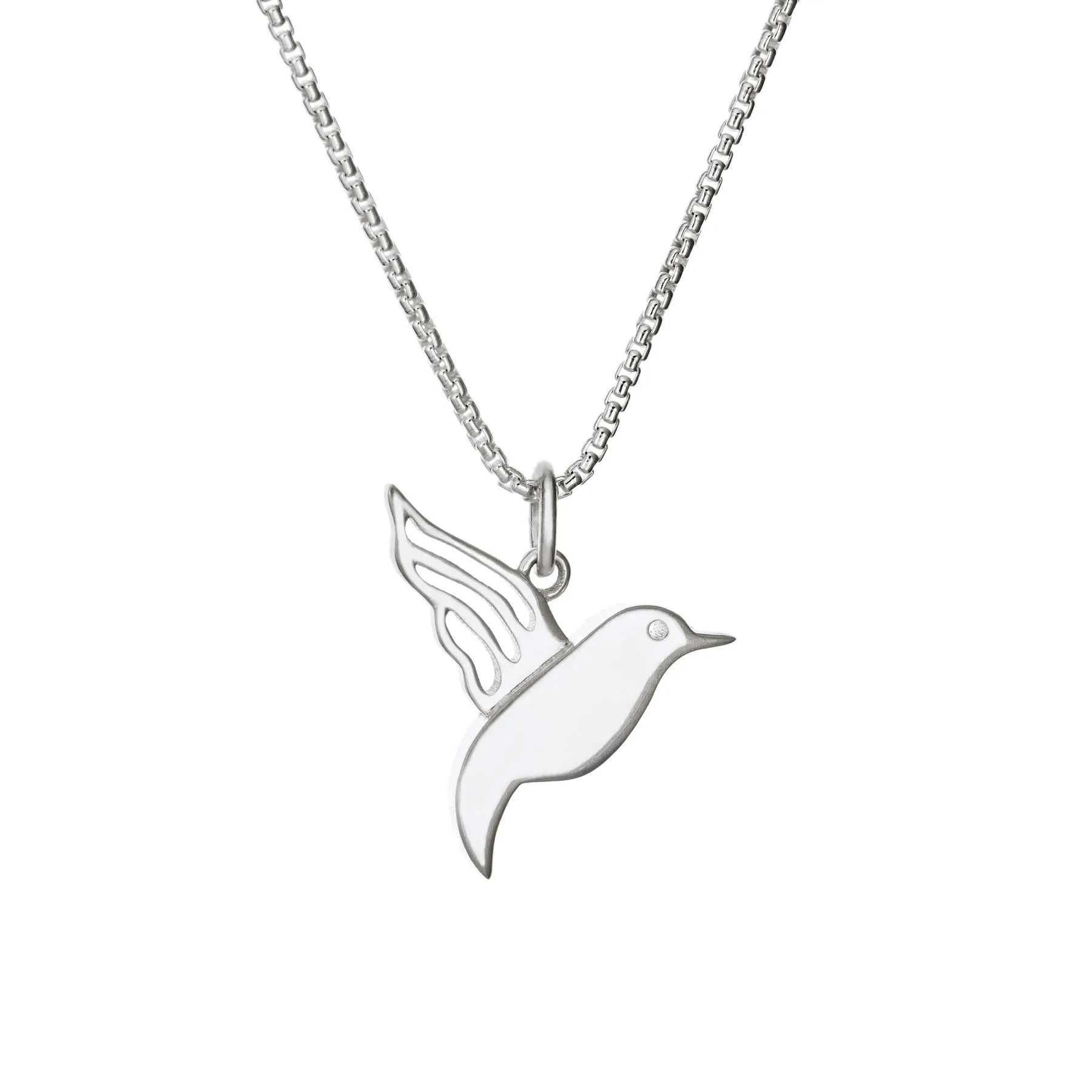 Hummingbird Cremation Necklace in Sterling Silver