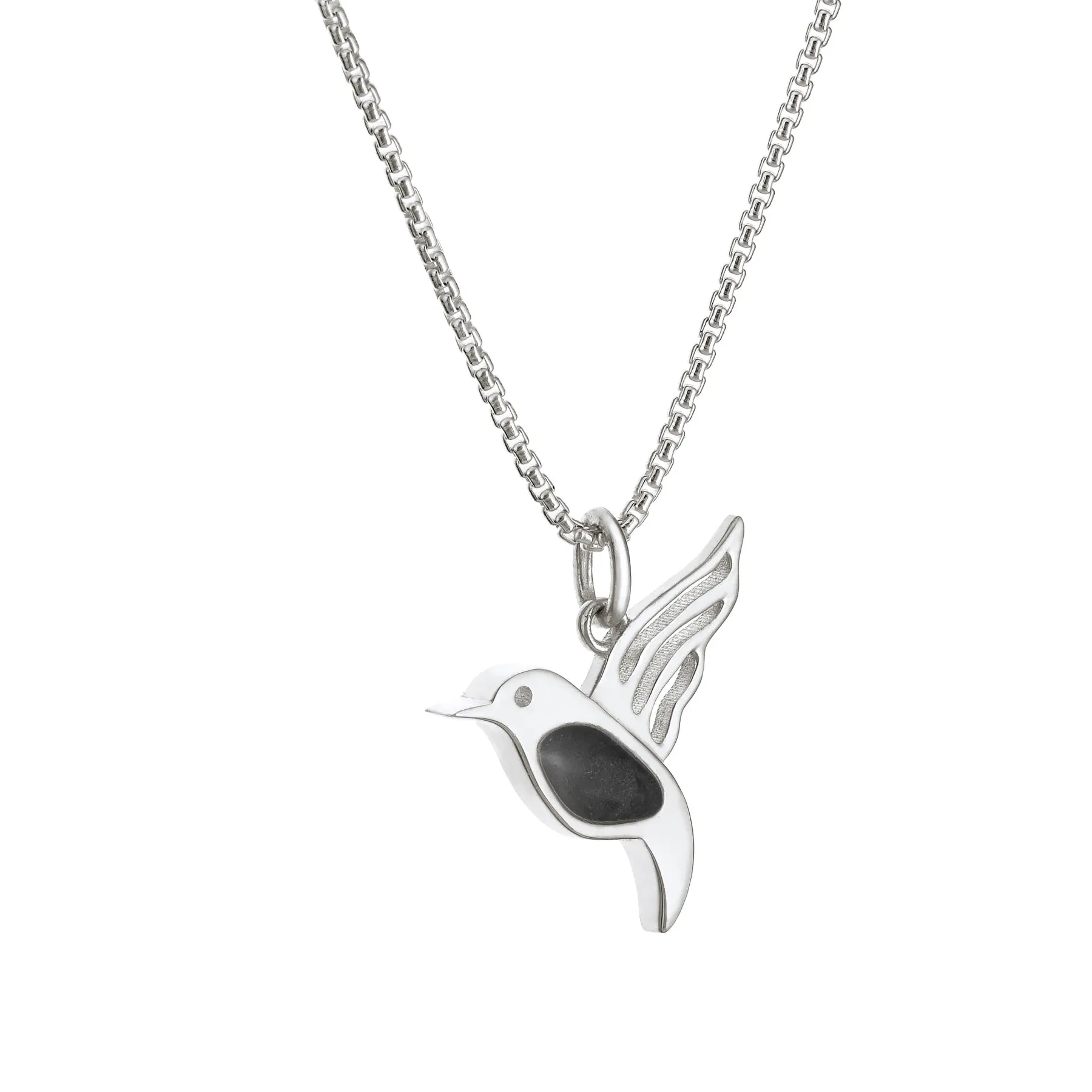 Hummingbird Cremation Necklace in Sterling Silver