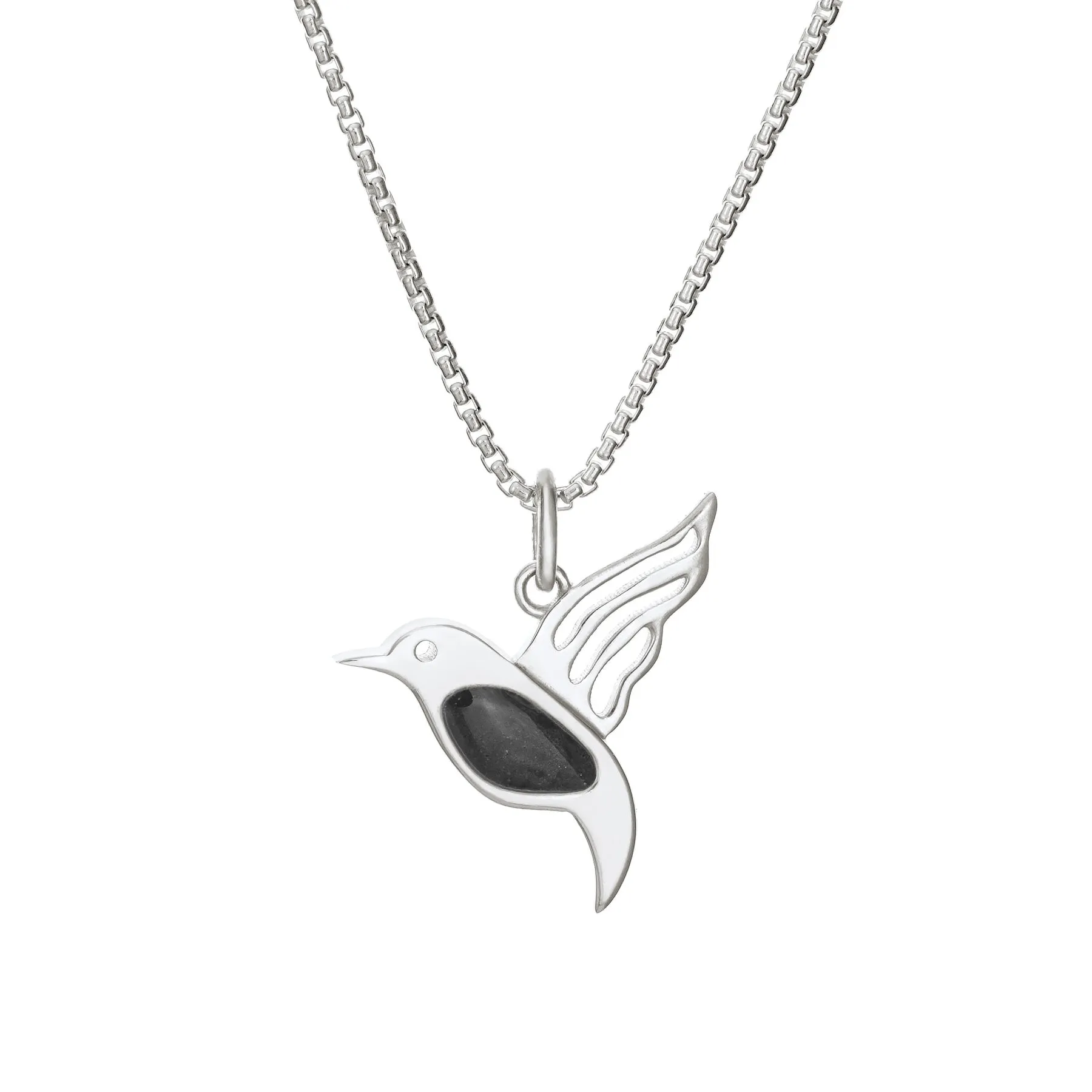 Hummingbird Cremation Necklace in Sterling Silver