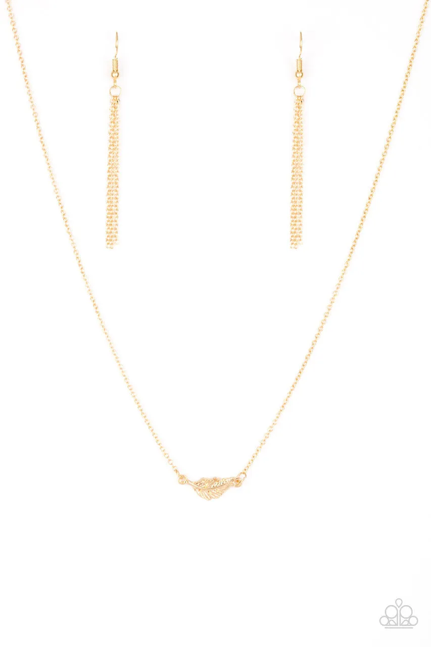In-Flight Fashion Gold Paparazzi Necklace