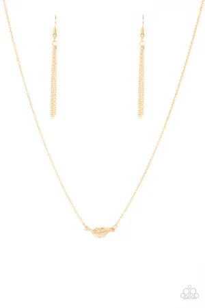 In-Flight Fashion Gold Paparazzi Necklace