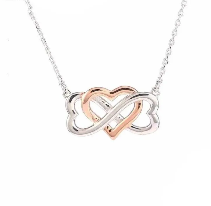 Infinity Symbol Heart  Love Pendant Chains Necklace