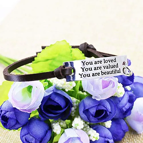 Inspirational Leather Bracelet for Women