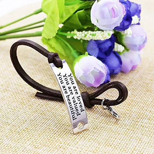 Inspirational Leather Bracelet for Women