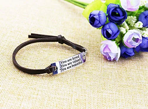 Inspirational Leather Bracelet for Women