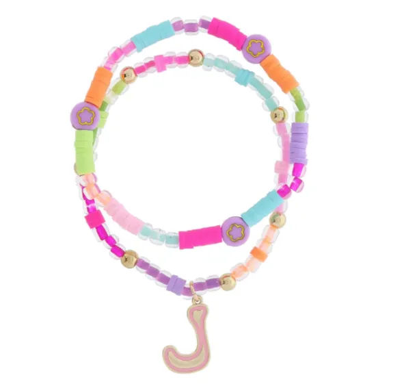 J Retro Bubble Beaded Bracelet Set