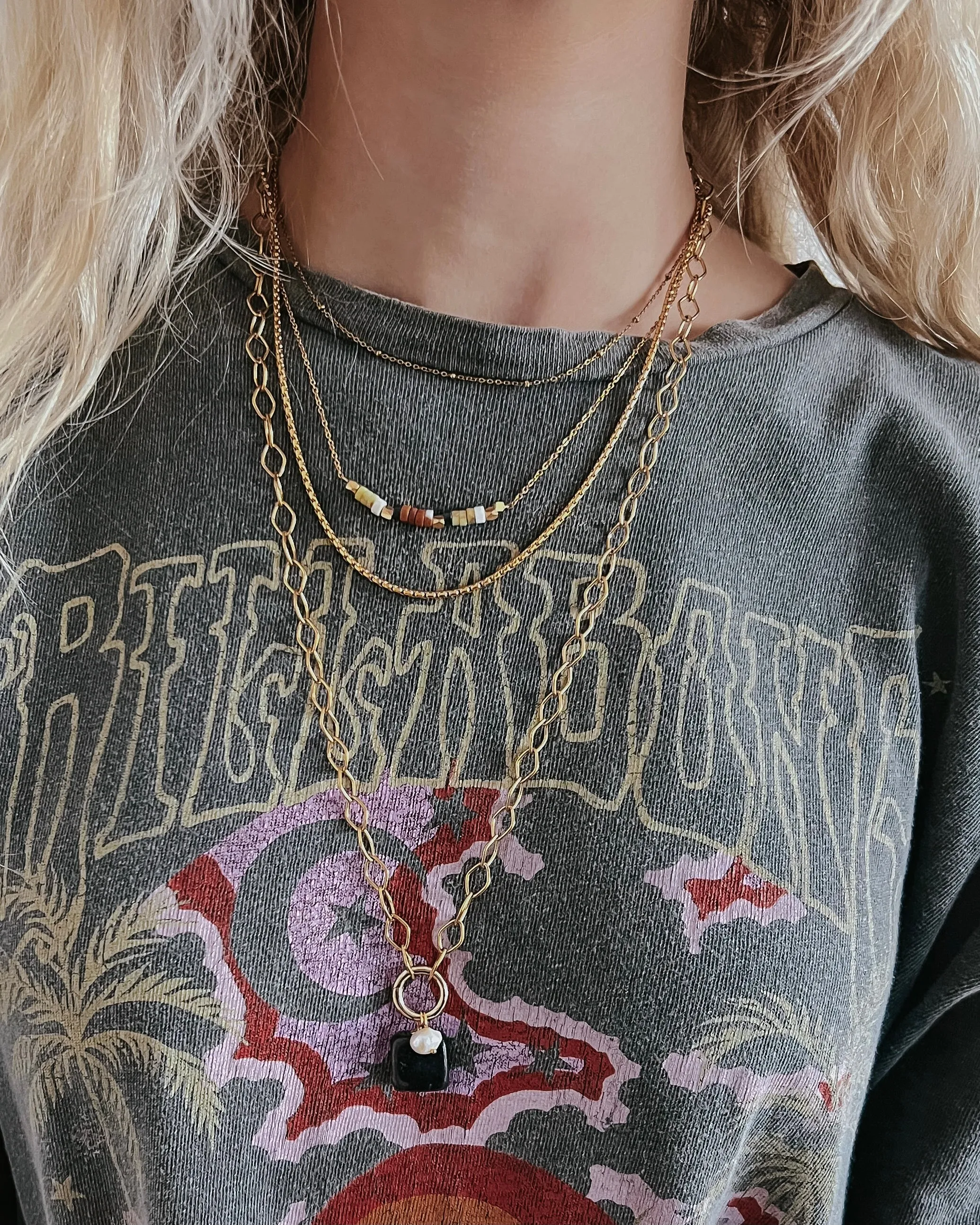 Jaylene Long Charm Necklace || Choose Color