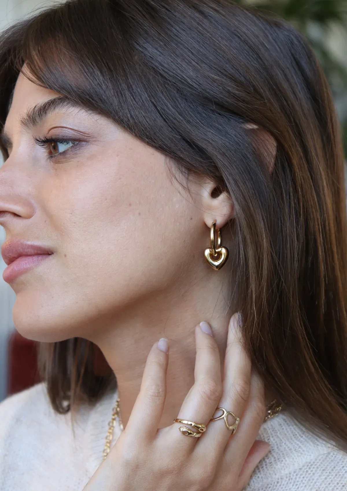 Jill heart hoop earrings