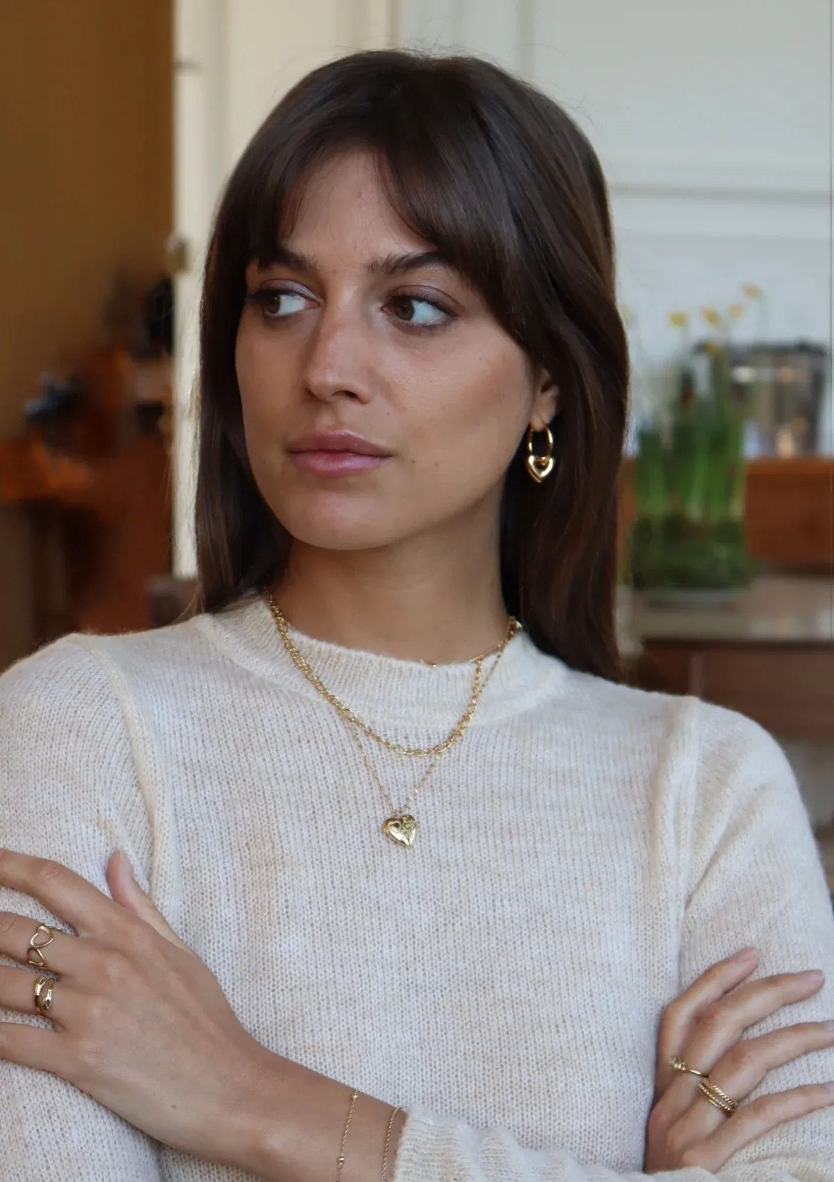 Jill heart hoop earrings