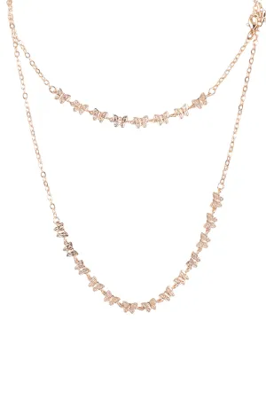 JNB511 - BUTTERFLY CHAIN 5 IN 1 MULTI USE ANKLET BRACELET CHOKER NECKLACE