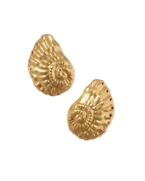 Kendra Scott Marina Statement Stud Earrings Vintage Gold
