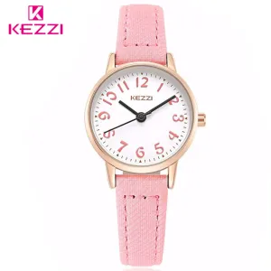 KEZZI Brand Watches Fashion Models Female Students Casual Quartz Wrist Watch Fabric Strap Arabic Numerals Dial Girl Wristwatches