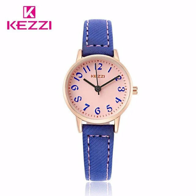 KEZZI Brand Watches Fashion Models Female Students Casual Quartz Wrist Watch Fabric Strap Arabic Numerals Dial Girl Wristwatches